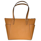 Charlotte Large Shoulder Tote Saffiano Leather Bag - Cider