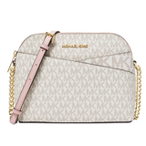 Jet Set Travel Medium Logo Dome Crossbody Powder Blush Strap