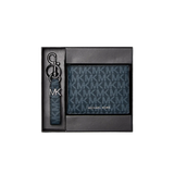 Men Logo Wallet and Keychain Gift Set - PLBLUE