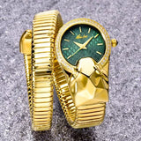 Golden Snake Watch with Green dial