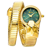 Golden Snake Watch with Green dial