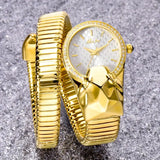 Golden Snake Watch with white dial